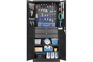 Yizosh Metal Garage Storage Cabinet with Locking Doors and Drawers for Tools