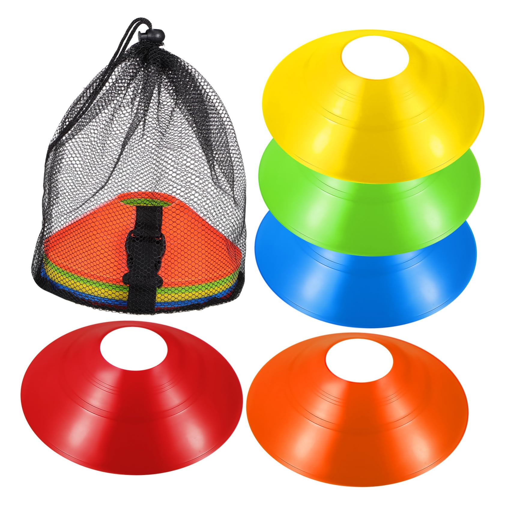 Toyvian 30piezas Conos De Agilidad para Fútbol Equipo De Entrenamiento Conos De Marcado Pequeños Colores Vibrantes
