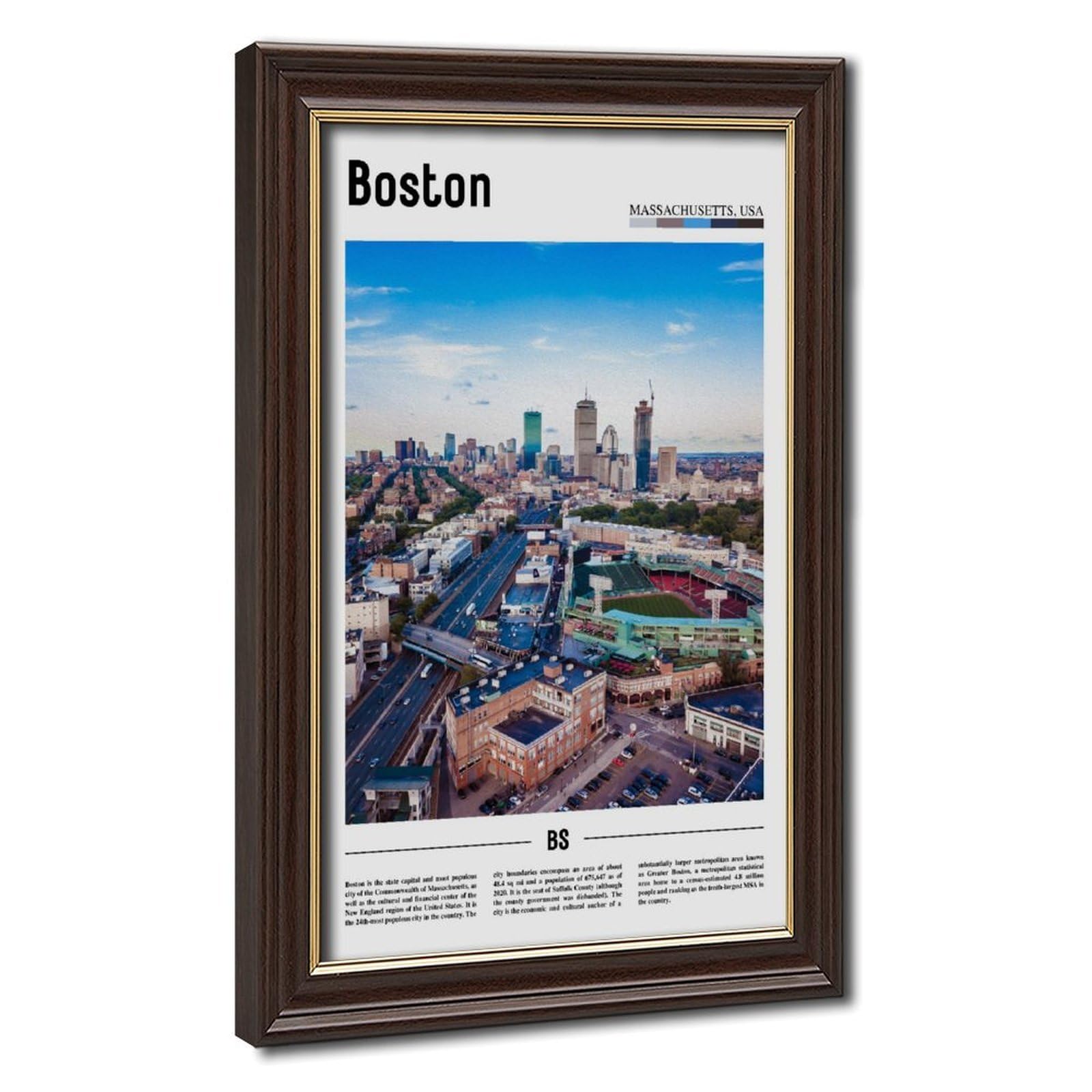 Wcyb Mokume Gane Frame Boston Massachusetts The United States Of America Scenery Travel Prints Posters Canvas Deco Paintings Wall Art For Office Living Room Hangable Frame 1