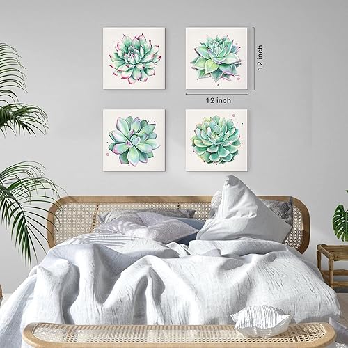 Miniatura 378 de Arte de pared de naturaleza con plantas verdes, decoración de pared de hojas botánicas tropicales, impresiones en lienzo para dormitorio, Hoja