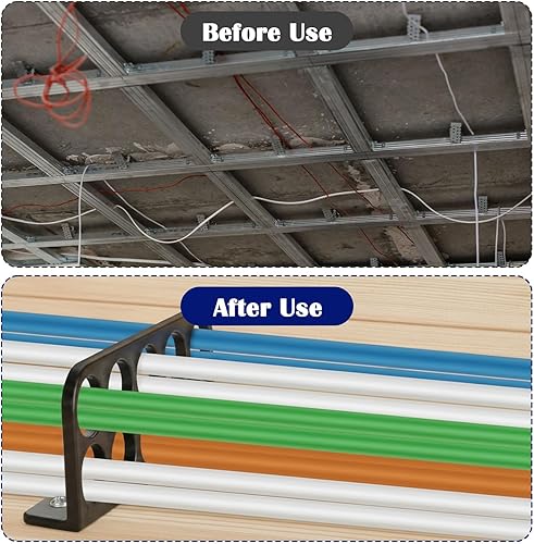 Miniatura 5 de Paquete de 20 soportes de cable para persecución de cables, soporte de cable para gestión organizada de cables eléctricos NMB, ahorro de tiempo de