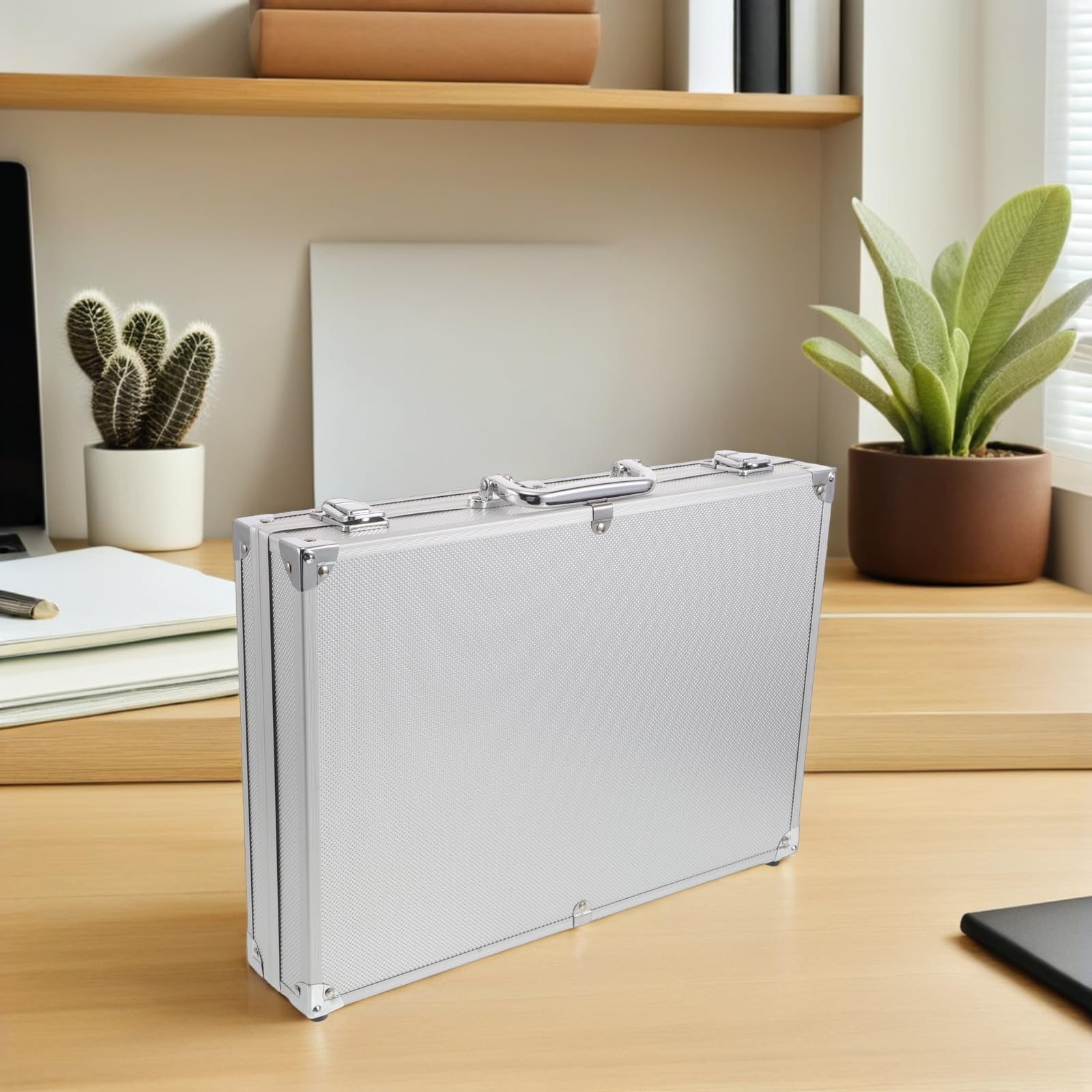 BESPORTBLE Caja Organizadora para Relojes de 18 Espacios Aleación de Aluminio, Superficie Mate y Cierre Seguro, Adecuado para Coleccionistas y Uso Diario