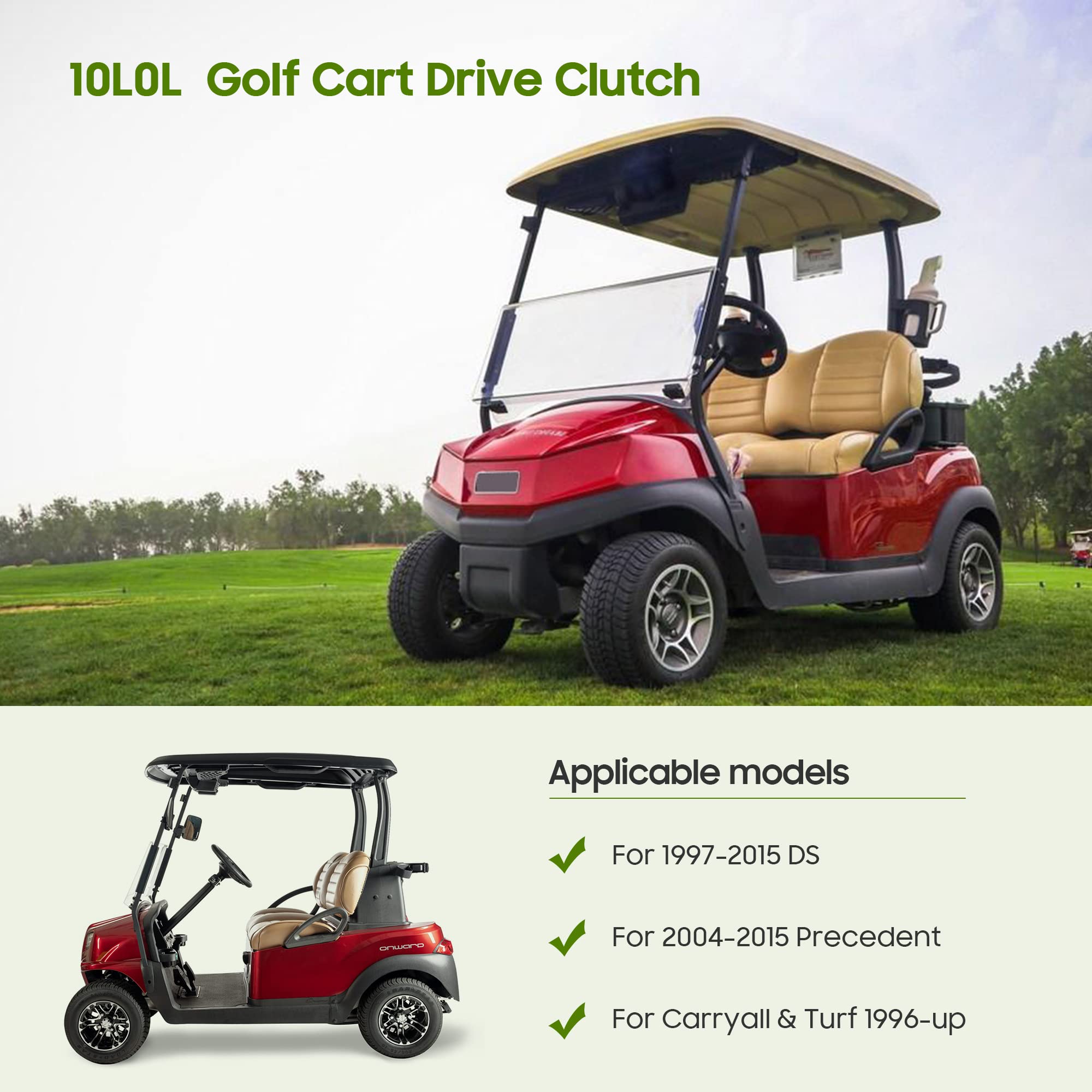 10L0L Embrayage d'entraînement de chariot de golf pour Club Car DS 1997-2015 et précédent 2004-2015 OEM 101833902 – Argent