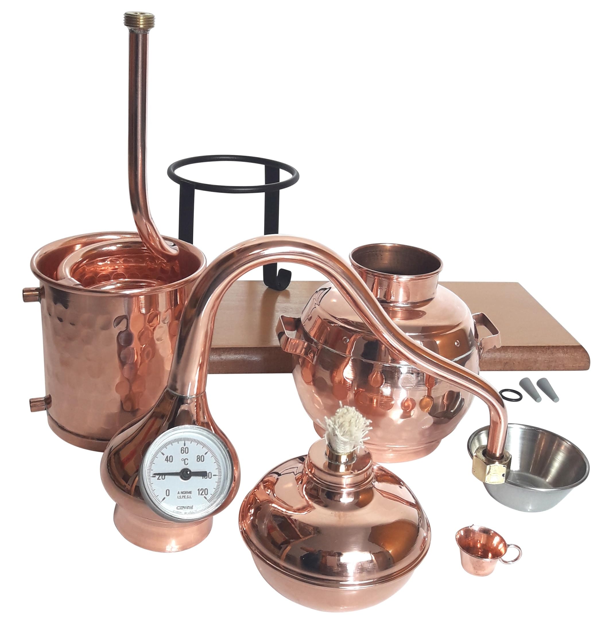 Destillieranlage "Alambic Classico mit Thermometer" (0,5 Liter) | Destillieranlage für Hydrolate (Pflanzenwasser), destilliertes Wasser