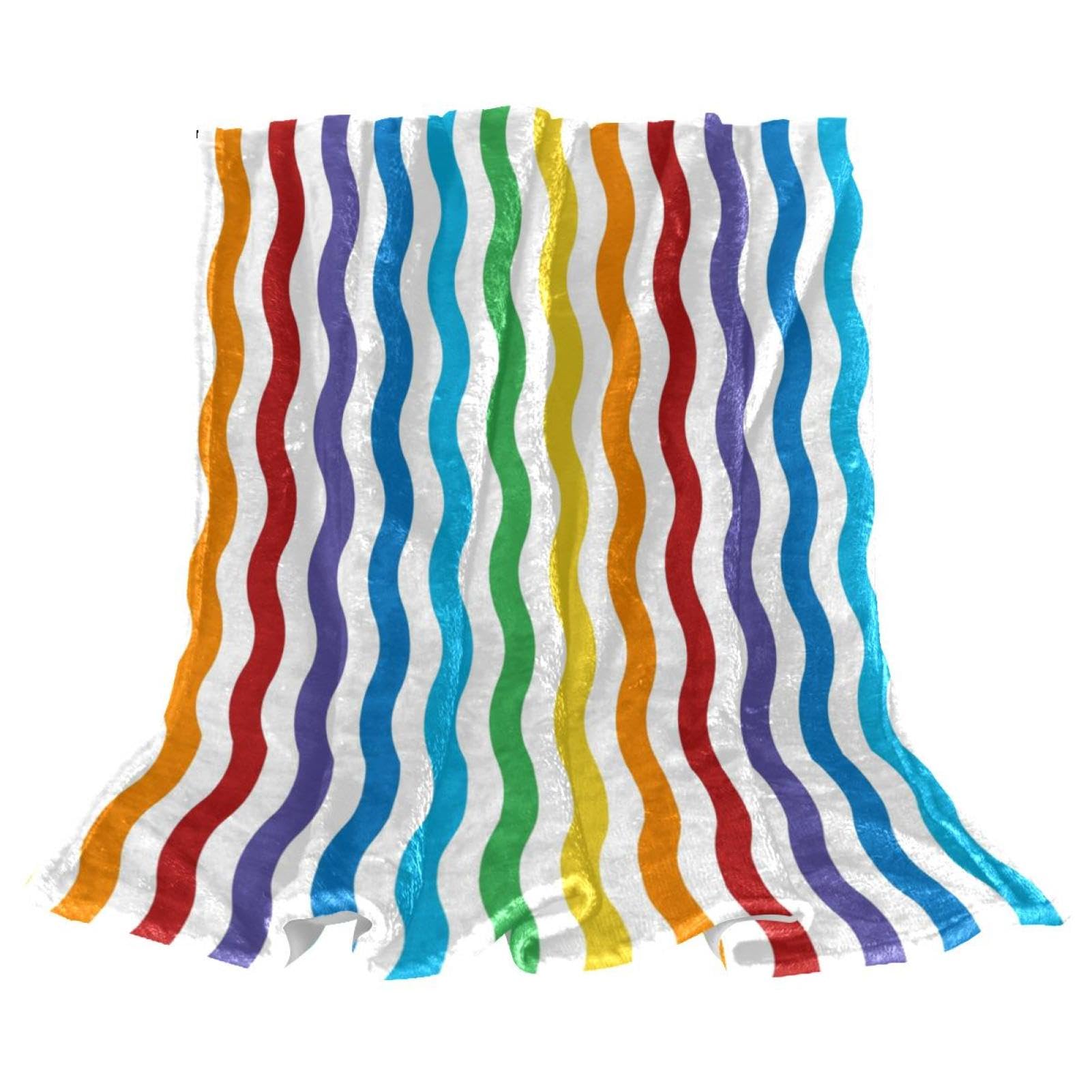 Couverture polaire arc-en-ciel douce pour cocooning sur canapé et fauteuil