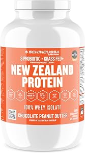 Schinoussa Super Foods New Zealand Whey Protein Isolate | 25g Protein | 0g Of Sugar | 1g Of Carbs | 110 Calories (Peanut Butter Chocolate, 910g (Pack of 1)