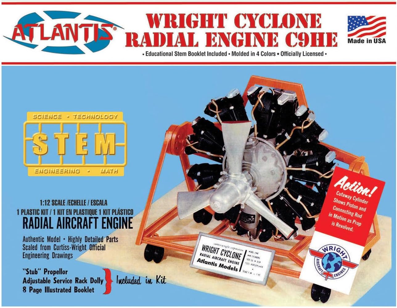 Plastic Model Kit-Wright Cyclone 9 Radial Engine STEM