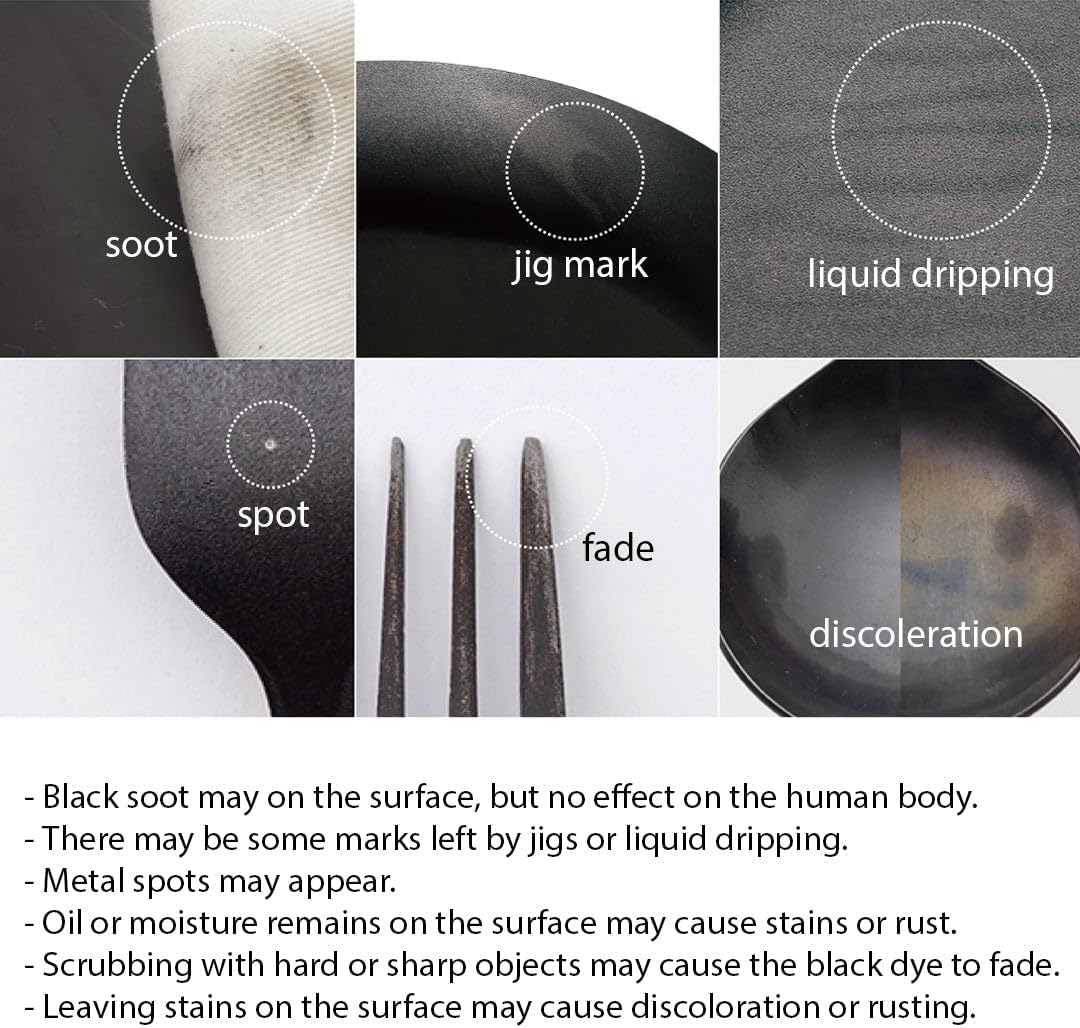 Black Stainless Steel Cutlery – Matte Finish Flatware by 96 KURO, Oxidized Black, Made in Japan | Dinner & Dessert Utensils – Spoons & Forks (Dessert Fork)