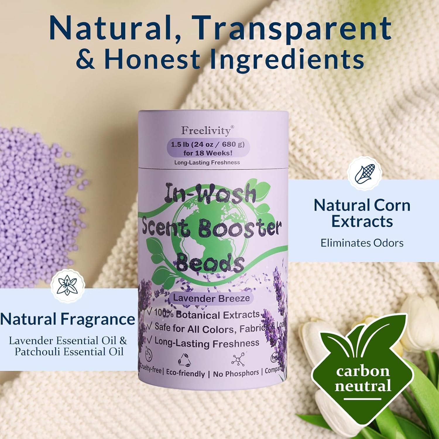 In‑Wash Scent Booster Beads – Lavender Breeze Scent, Laundry