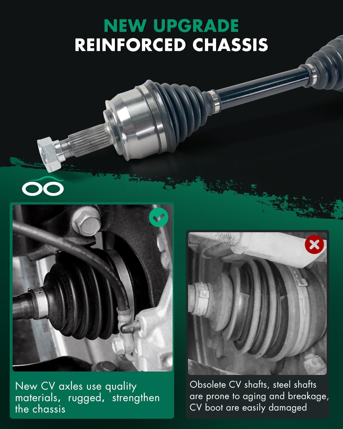 SCITOO Front Left Right CV Axle Shaft Assembly fit for Jeep Compass 2.4L NCV82055,68287865AA