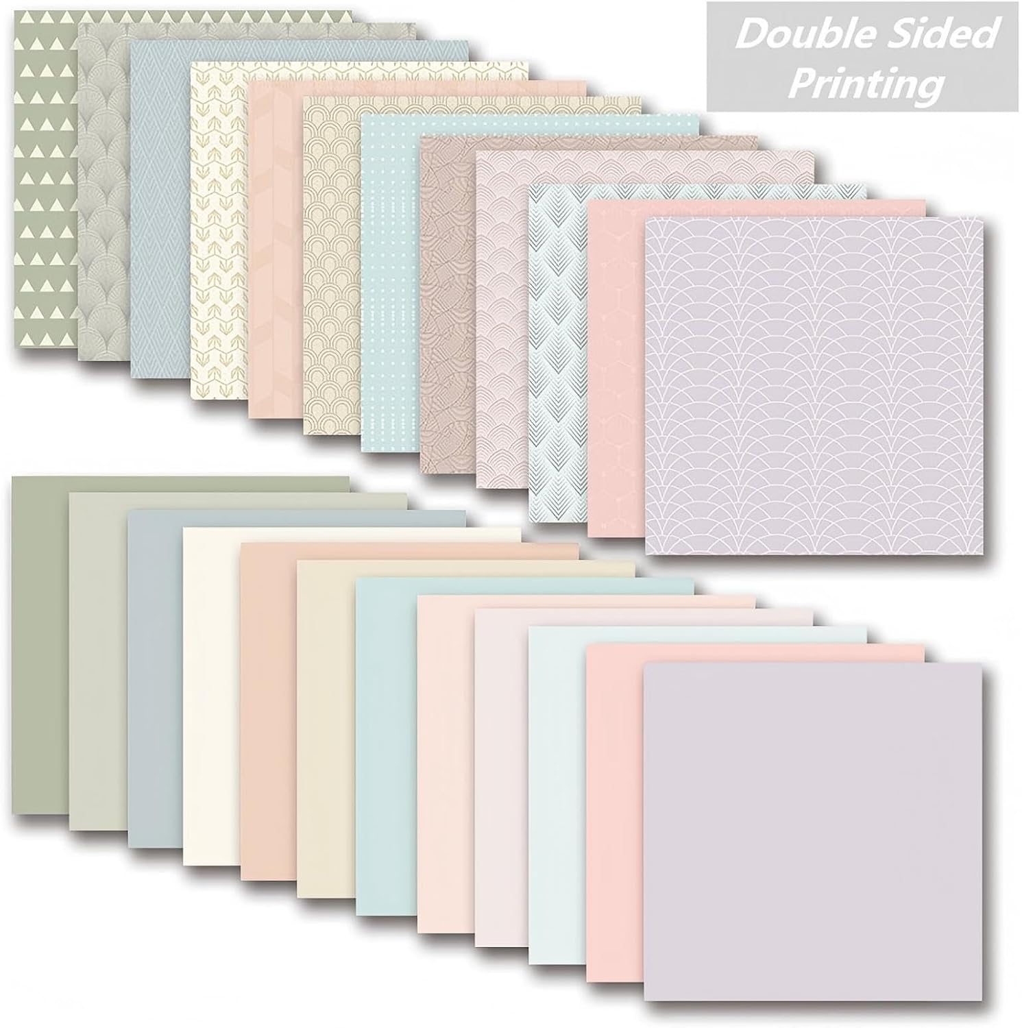 24 Sheets Scrapbook Paper - Boho Patterned Cardstock Paper Pads, 12"x12" 160gsm Coloured Double Sided Decorative Craft Papers for Scrapbooking, Card Making, Journaling and DIY Projects (Boho 1)