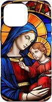 Vista 19 de Blessed Virgin Mary and Jesus Christ Stained Glass Case for iPhone 16