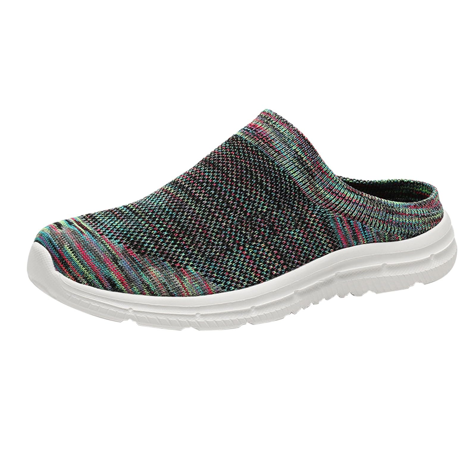 Męskie buty sportowe w stylu boho, wielokolorowe, wsuwane, oddychające, dzianinowe, bez pleców, lekkie chodaki do chodzenia po ogrodzie i na wakacje