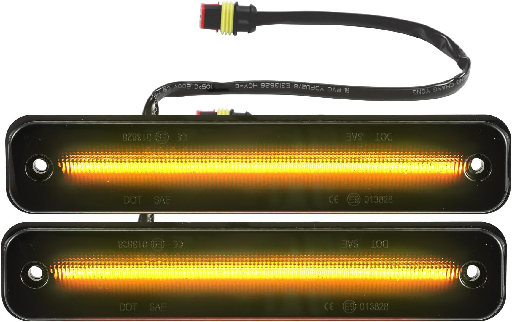 LED Side Marker Light 25952319 Front Turn Signal Lights Fender Sidemarker Lamps for Hummer H2 2003-2009 Black Lens Amber LED Light 1 Pair