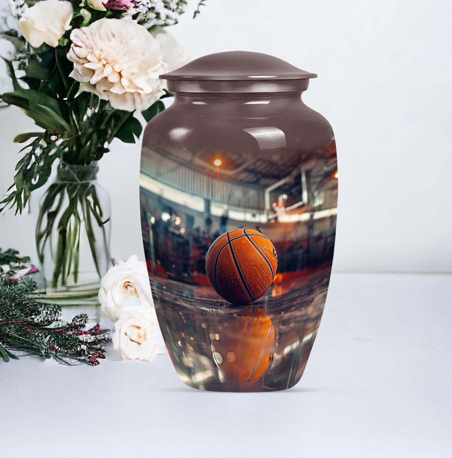 Yatskia Basketball Urn for Ashes Adult Male, Cremation Urns for Human Ashes Adult Female, Funeral Burial Urns for Human Ash, (Classic Large, 10 Inch)