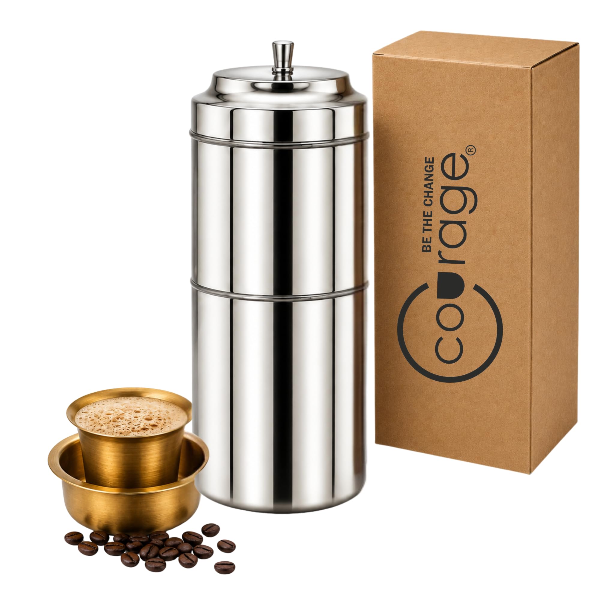 Stainless Steel South Indian Filter Coffee Maker 150ml | Traditional Coffee Decoction Maker | Food Grade SS Coffee Filter | Makes 1-2 Cups | Authentic Drip Coffee Brewer | Easy to Clean.-image-11