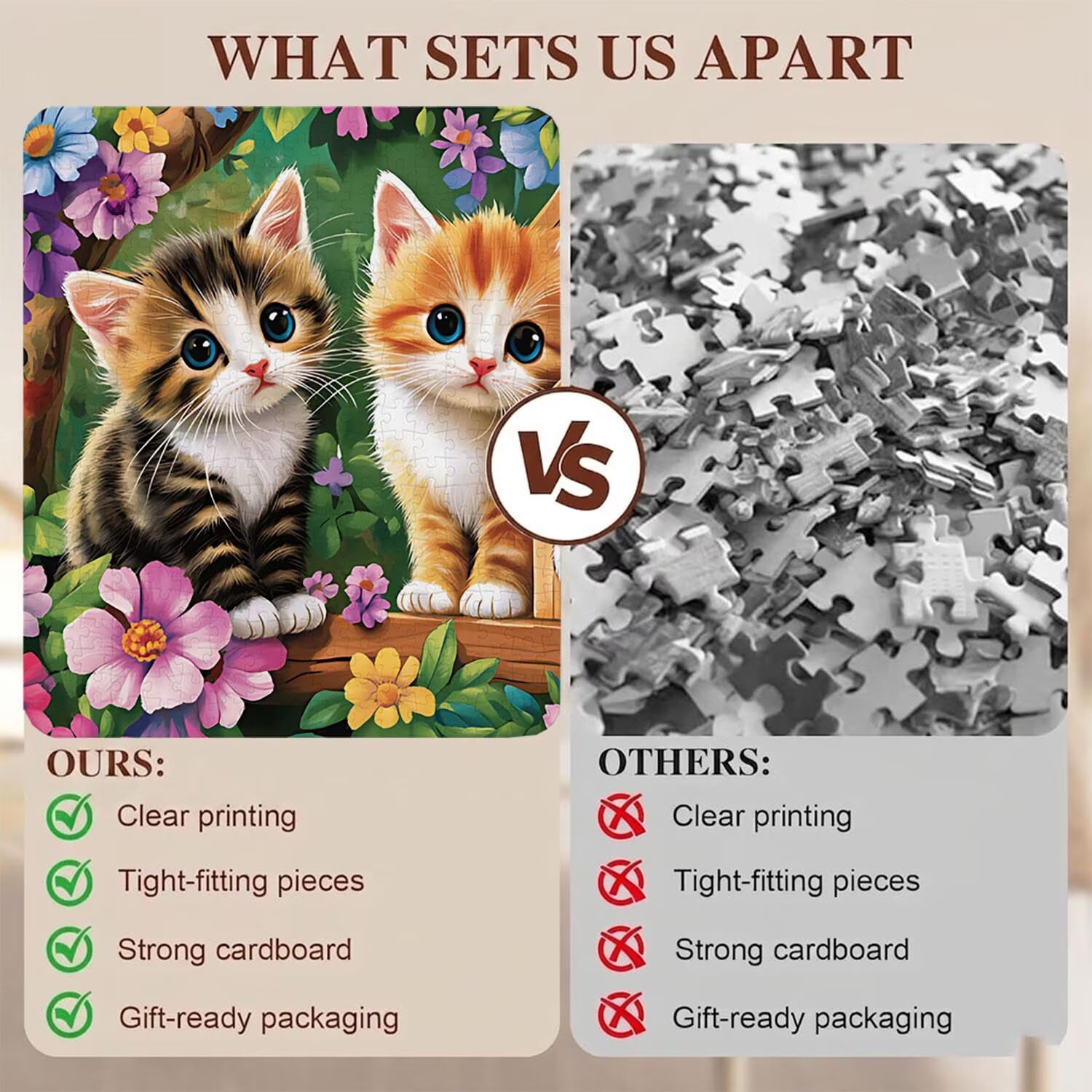 gatto Carino-3 Puzzle 4000 Pezzi per Adulti, Puzzle in Legno - Collezione Classica con Poster Incluso -Sfida di Concentrazione e Passatempo Antistress, Gioco Educativo per Famiglia, 141 x 87 cm f0-687