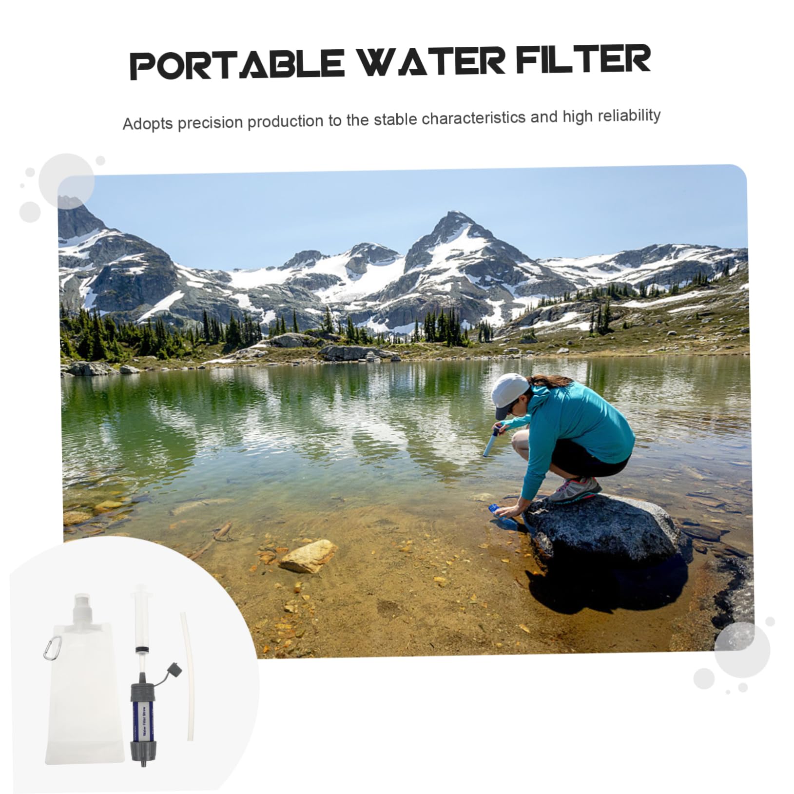 SUPVOX purificador Directo de Agua Potable contenedor de Agua Dispositivo de purificación de Agua dispensador Limpiador de Agua Conveniente Filtro de Agua de Abdominales Grey