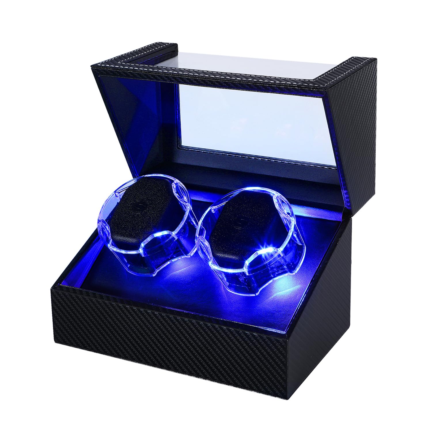 ワインディングマシーン (1本巻き) (2本巻き)(2本巻き+8本収納) (4本巻き+6本収納) ウォッチワインダー 新型の腕時計自動巻き上げ機、男女の腕時計は全部使えます (B02:ブラック2+0T)