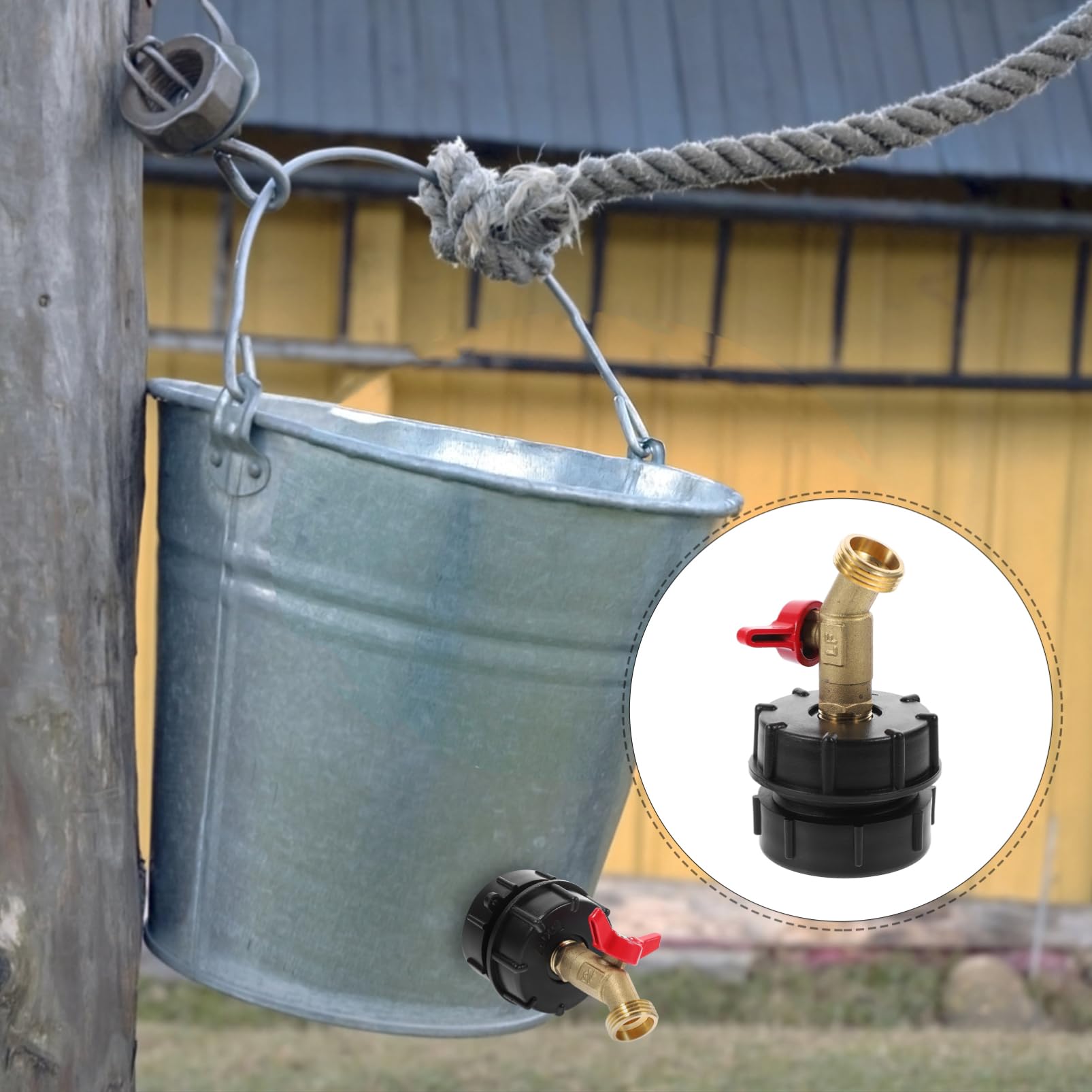 Toyvian 5 Piezas Accesorios De Conector De Cubo IBC a 1/2 Grifo Accesorios del Tanque De Agua IBC Grifo De Mano IBC Grifo del Tanque IBC Accesorios De Bolsa IBC Ajuste del Bolso IBC Caucho
