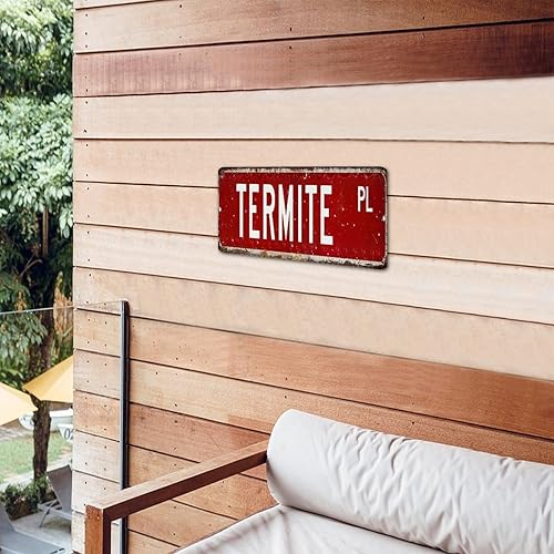 Miniatura 3 de Letreros de metal personalizados para decoración de pared de termitas, letreros de garaje para cocina, porche, dormitorio, nombre de mascota, póster