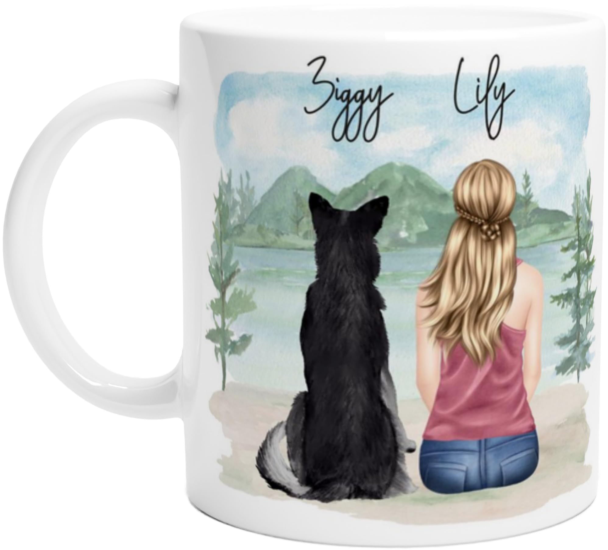 – Engravables Cozy Custom Printed Mug – Personalised Gift for Dog Lovers – Cute, Funny & Heartfelt Designs – Multiple Sizes & Styles Available (11oz Ceramic Mug, Woman and Dog)