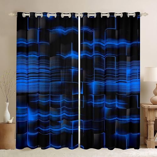 Feelyou Geometric Strip Curtains for Bedroom Living Room Boy