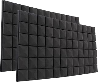 2 Pack Sound Proof Foam Panels for Walls,48x24x2 Inch Mushroom Acoustic Foam Panel,High Density Fire Resistant Soundproof Foam for Home,Studio,Reducing Noise & Echo