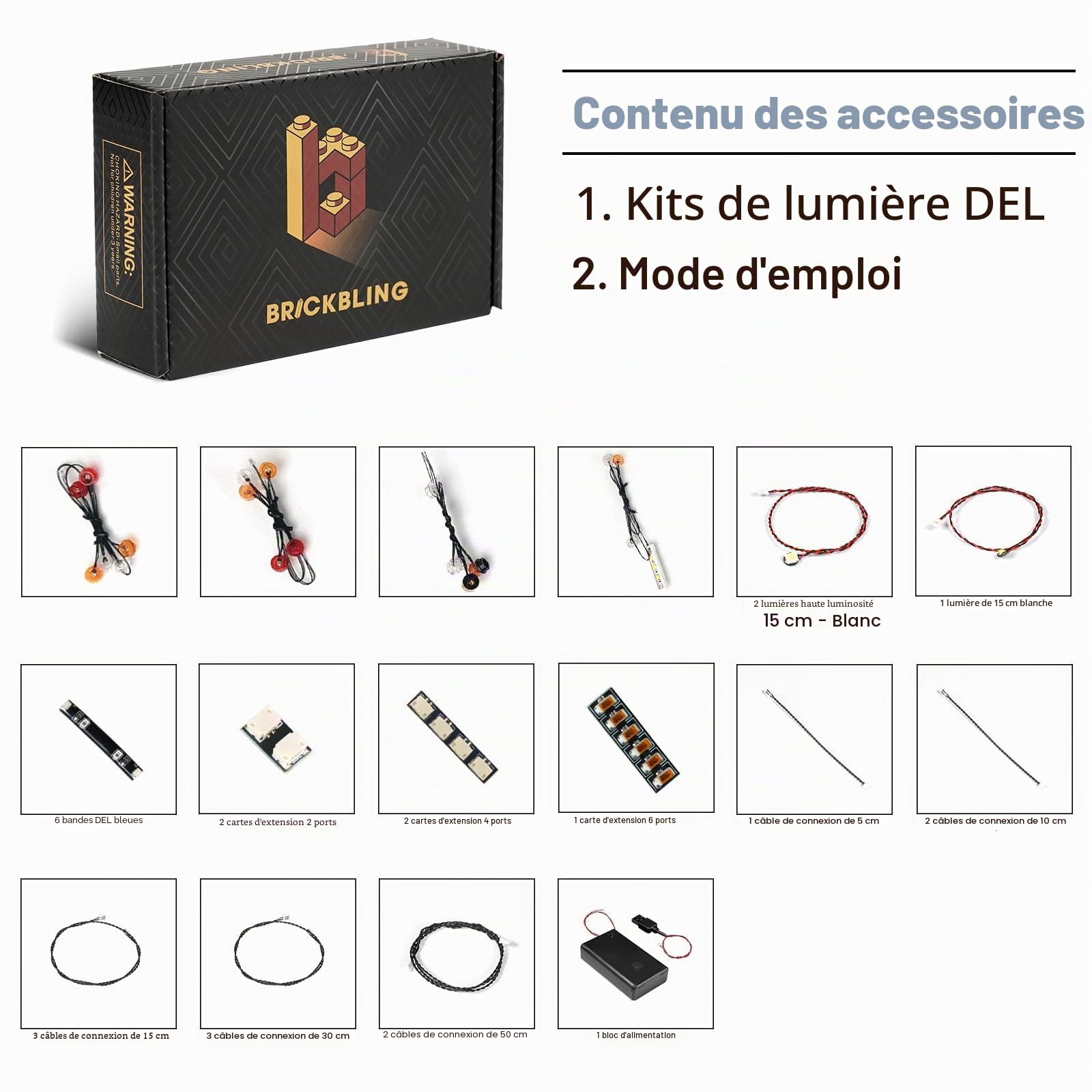 Kit d'éclairage LED, éclairage décoratif, compatible avec le camion Lego Volvo FMX 42175 Technic et l'excavatrice électrique EC230 (non inclus)
