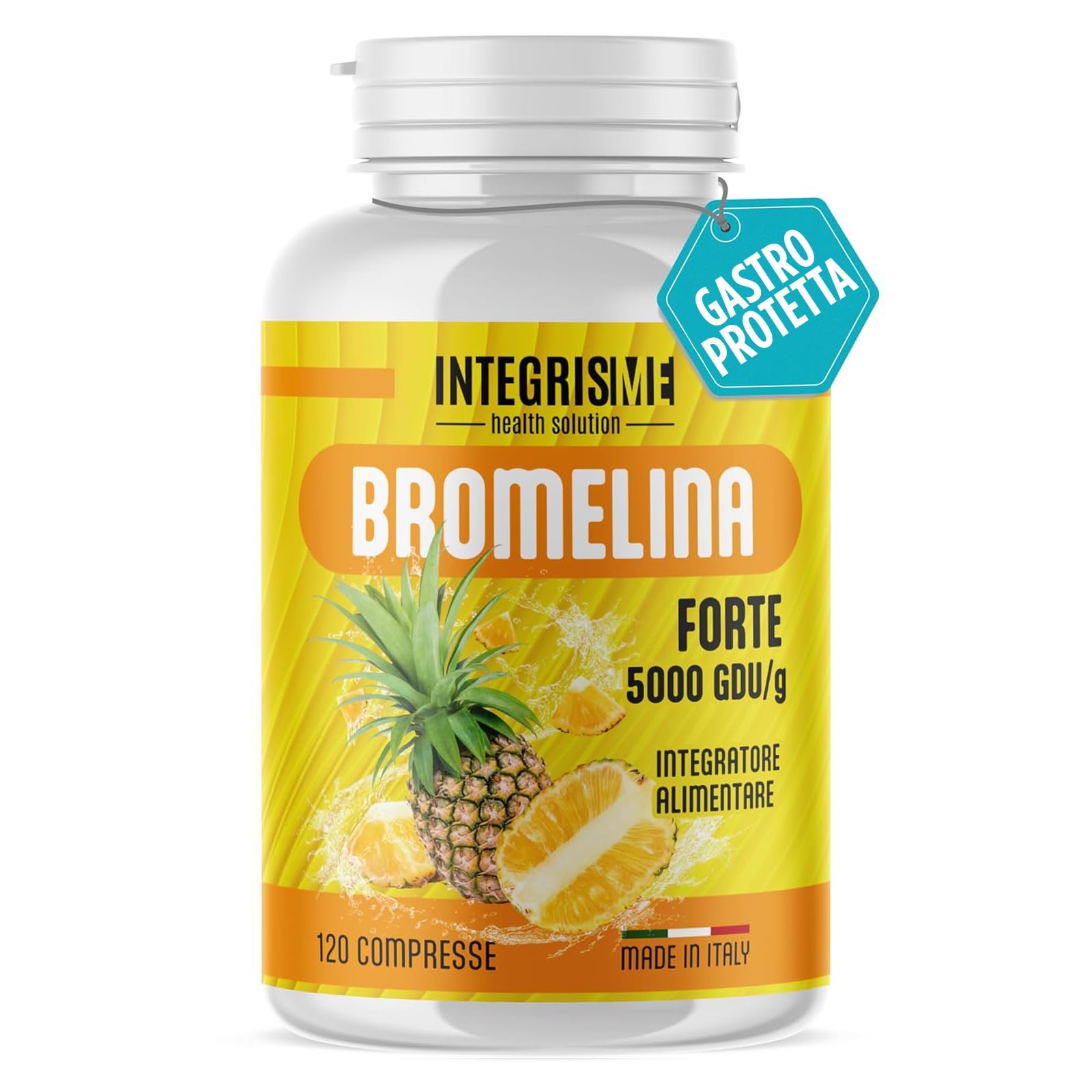 Bromelina Forte Drenante 5000 GDU Purissima Gastroprotetta, 120 compresse - INTEGRISME