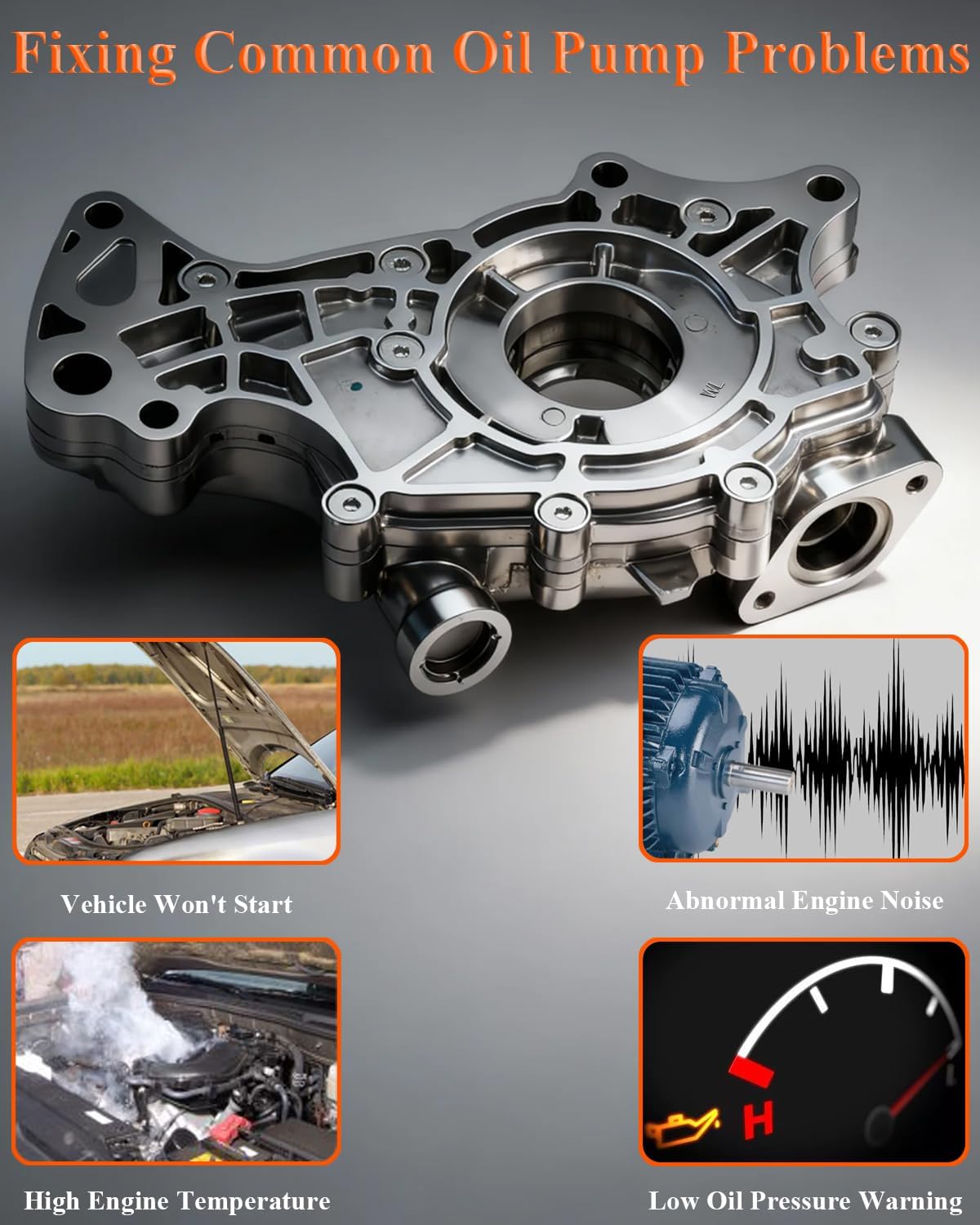 M390 Engine Oil Pump Fit for Ford Edge Expedition Explorer F-150 Mustang Flex Taurus Transit-150/250/350, High Volume Oil Pump for Lincoln Continental MKS MKT MKX MKZ Navigator Mazda 6 CX-9 M390HV