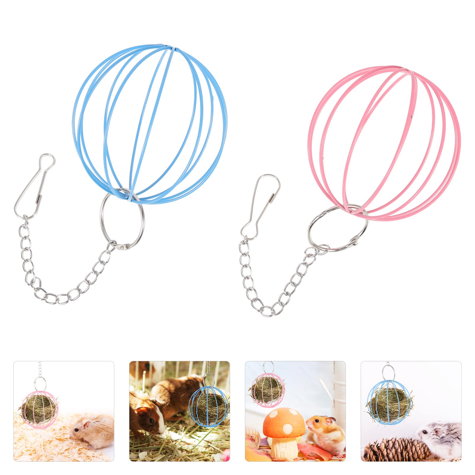 FRCOLOR 10stücke Hängender Futterball Für Kaninchen Und Hamster Futterspender Mit Kette Für Käfignutzung Fördert Spiel Und Entspannung Aus Stabilem