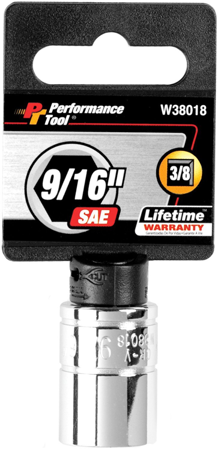 Performance Tool W38018 6-Point Socket, 3/8" Drive, 9/16"-picture-21