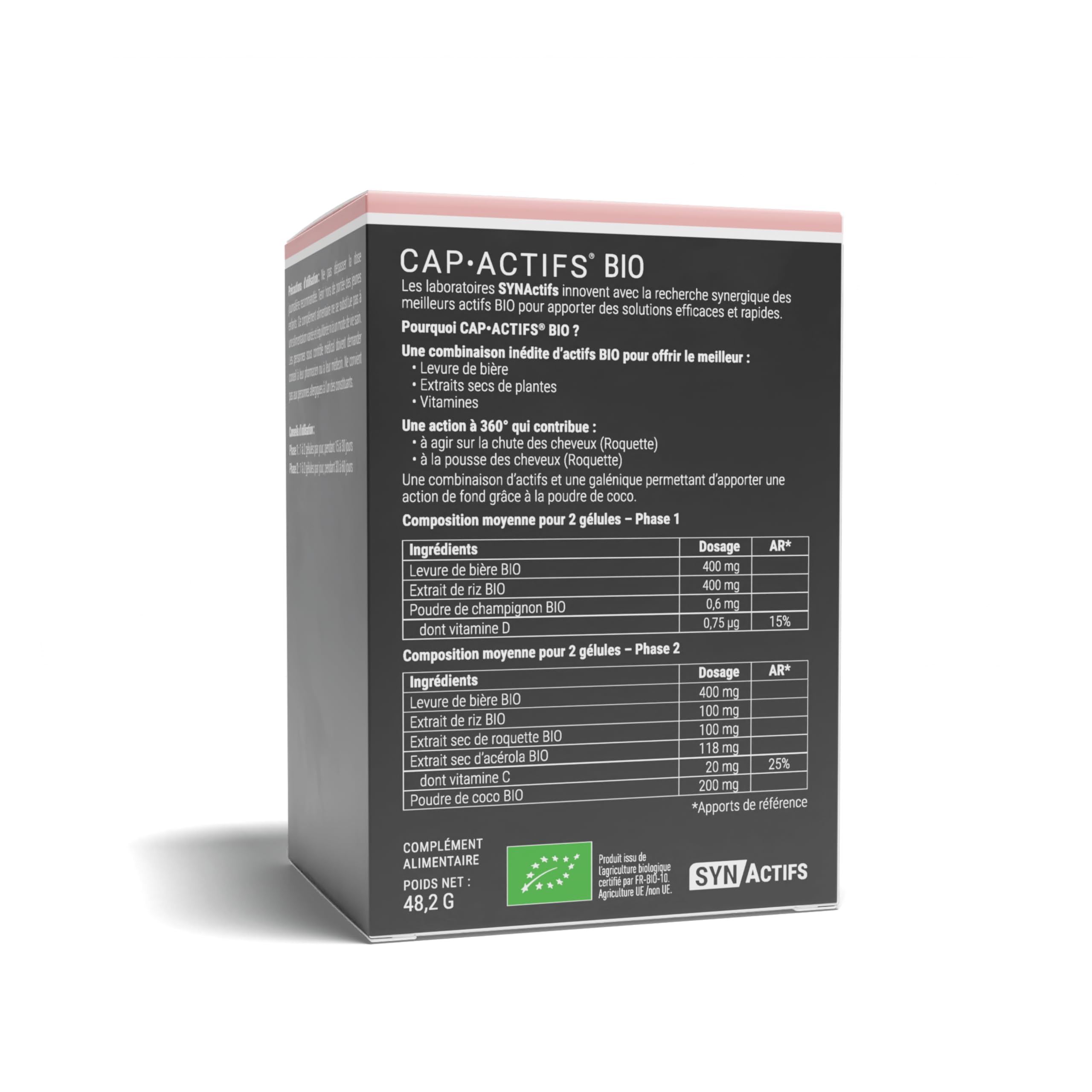 ARAGAN Synactifs Lot de 2 Capactifs - Complément Alimentaire Renforcement des Cheveux et des Ongles - Kératine, Cuivre, Zinc et Vitamines - 240 gélules - 2 mois de prise en 2 phases Fabriqué en France