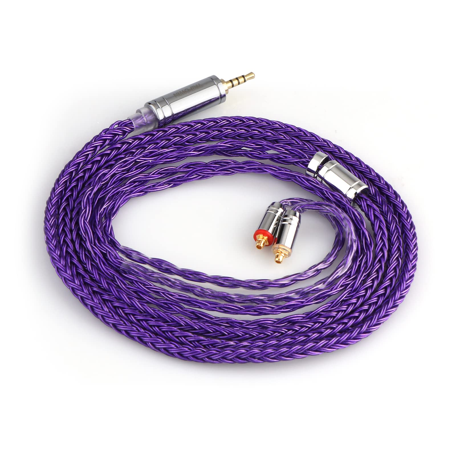 Linsoul Tripowin Zonie 16 Core Silver Plated Cable SPC Earphone Cable for 7hz Timeless TINHIFI T3 T2 PRO T4 (MMCX, 2.5mm, Violet)