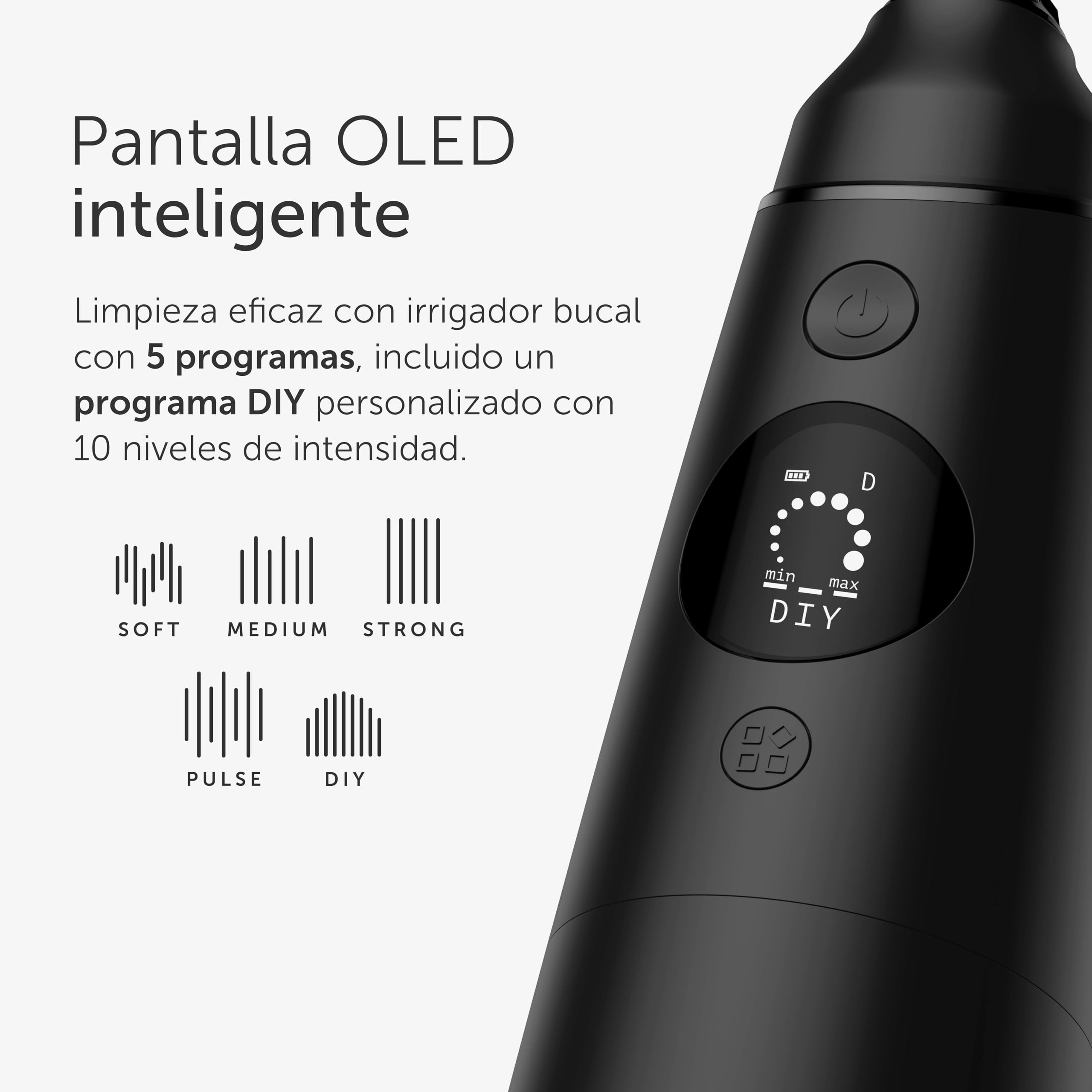 Wondersmile Irrigador bucal PRO - Ganador de la prueba 2024-100 días de prueba sin riesgo - Tecnología SmoothFlow para un cuidado óptimo de dientes y encías - con 4 modos (Ultimate Black)