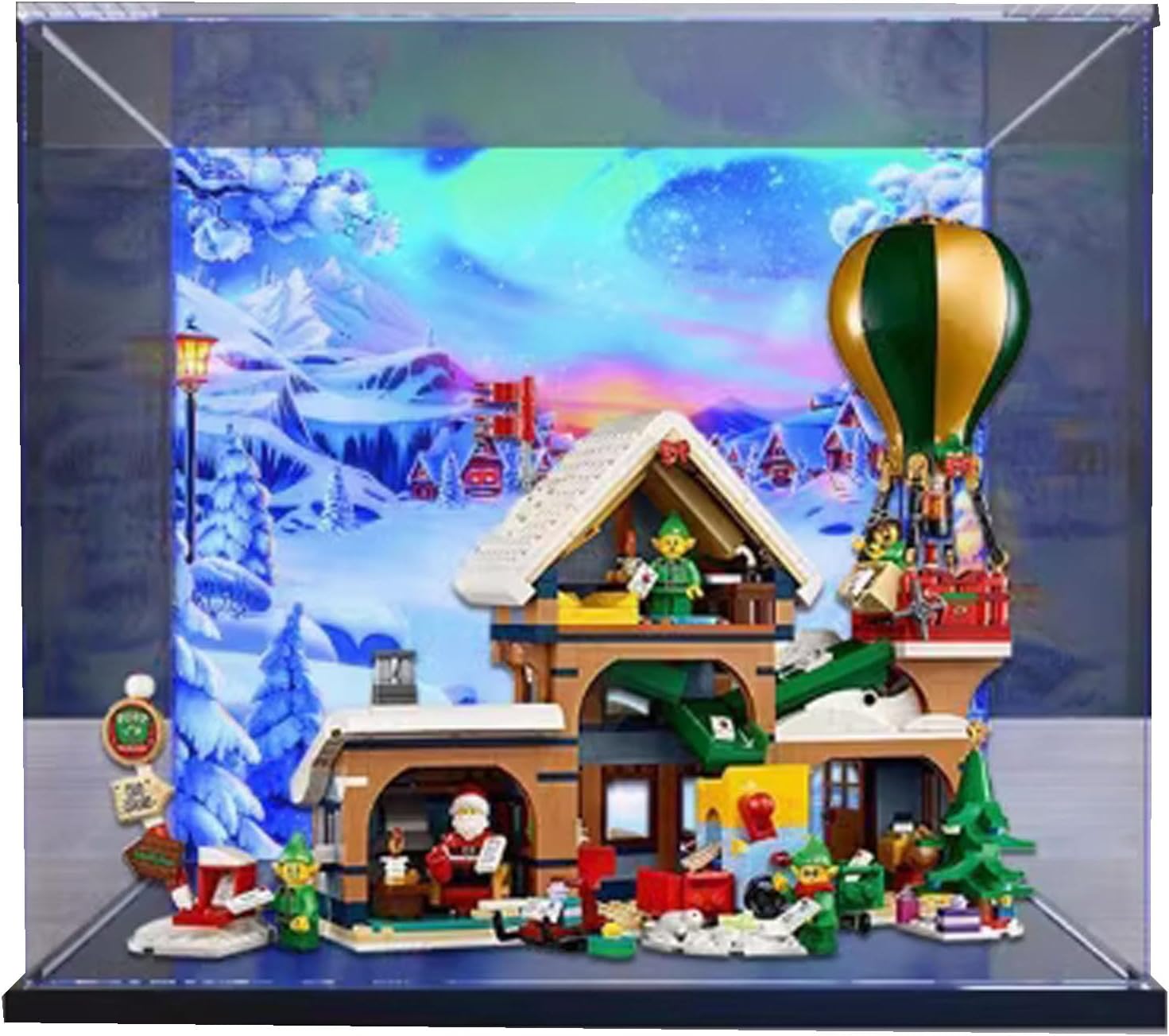 Acrylic Display Box, Compatible with Lego 10339 Santa's Post Office Model Kit, Collectible Gift Display Box, Organizer (Box Only)
