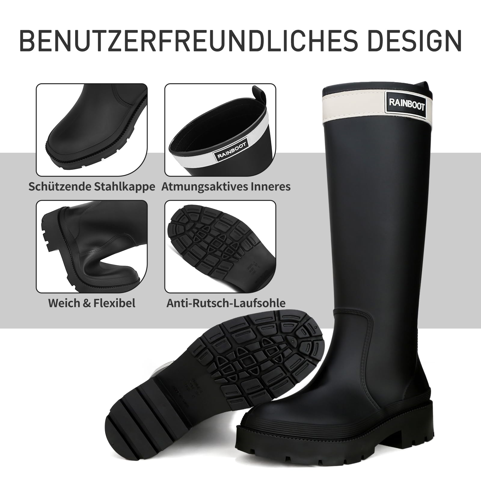 Bottes De Pluie Femme, ImperméAble Et AntidéRapant Bottes