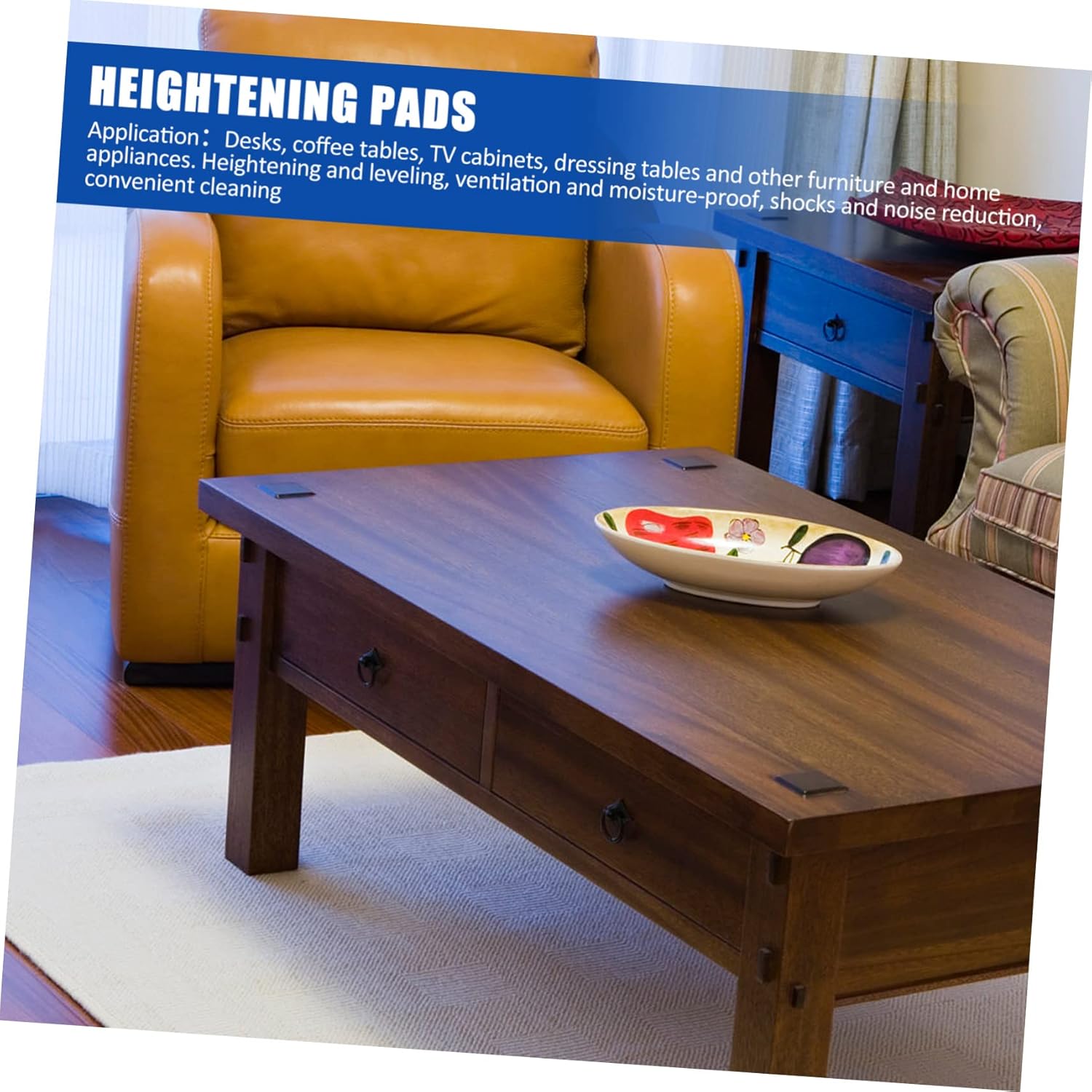 MAGICLULU Couch Risers Bed Lifts Heavy Duty Plastic 4pcs Sofa Riser Pads Anti-Slip