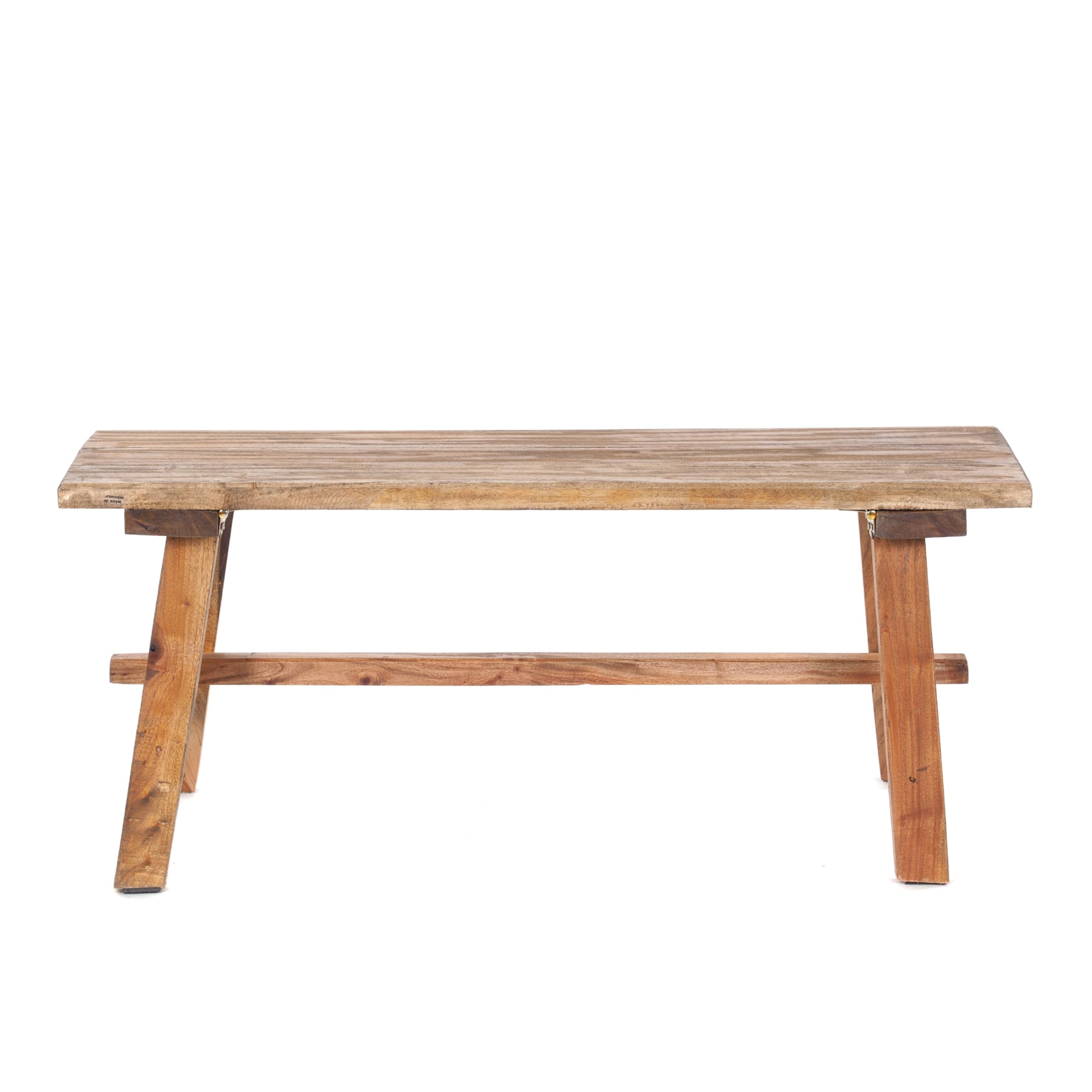 Design Delights - Panca da Cucina in Legno Riciclato, Pieghevole, 90 x 39 x 26 cm (L x A x P), Stile Rustico