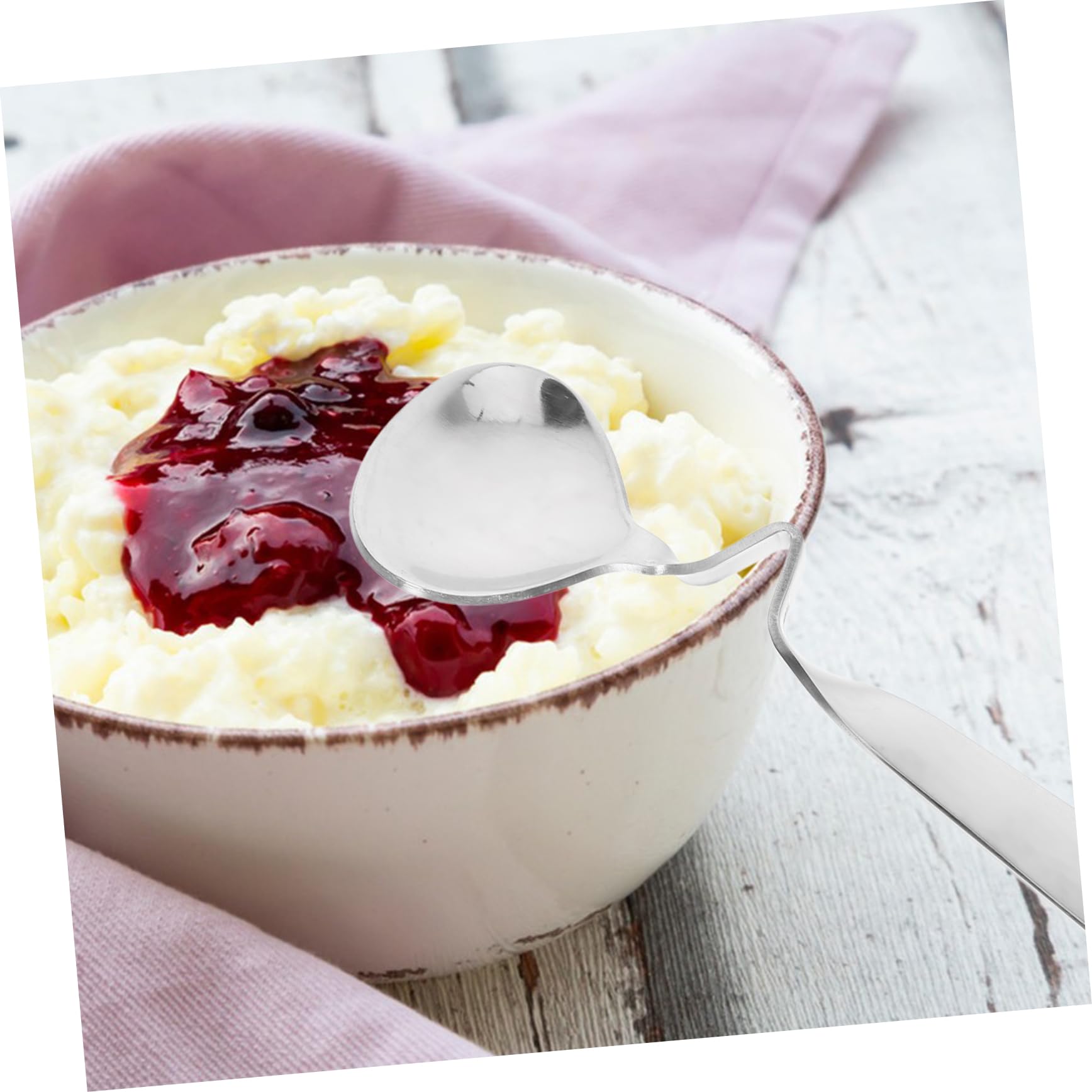 COLLBATH Stainless Steel Honey Spoons 2pcs Honey Teaspoons Curved Handles for Coffee Bar Tea Accessories