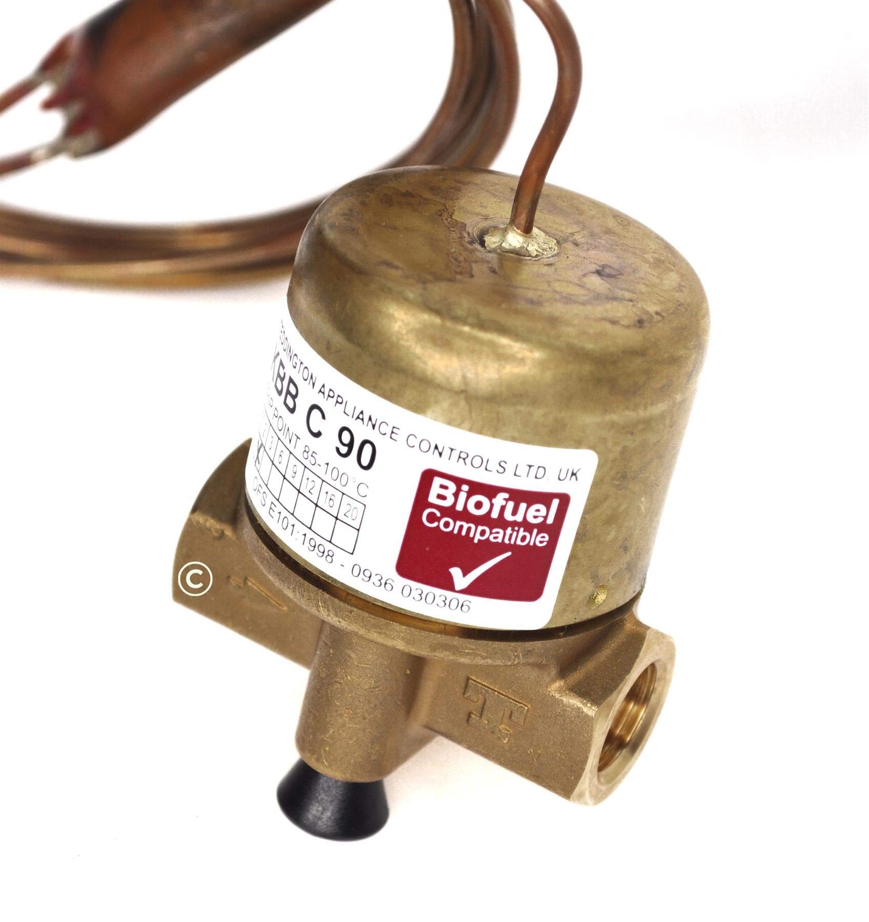 Teddington KBB 65 grado celsius remoto fuego valve (3 metros)