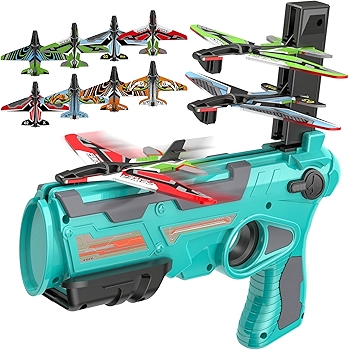 Catapult Airplane Toy for Kids Ages 4-8 with Glider Planes and One-Click Ejection