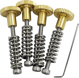 Leveling Spring Knob Component Kit, Sonku 4 Set of M3 Screw Knob with L-Wrench for 3D Printer Hot Bed/Platform