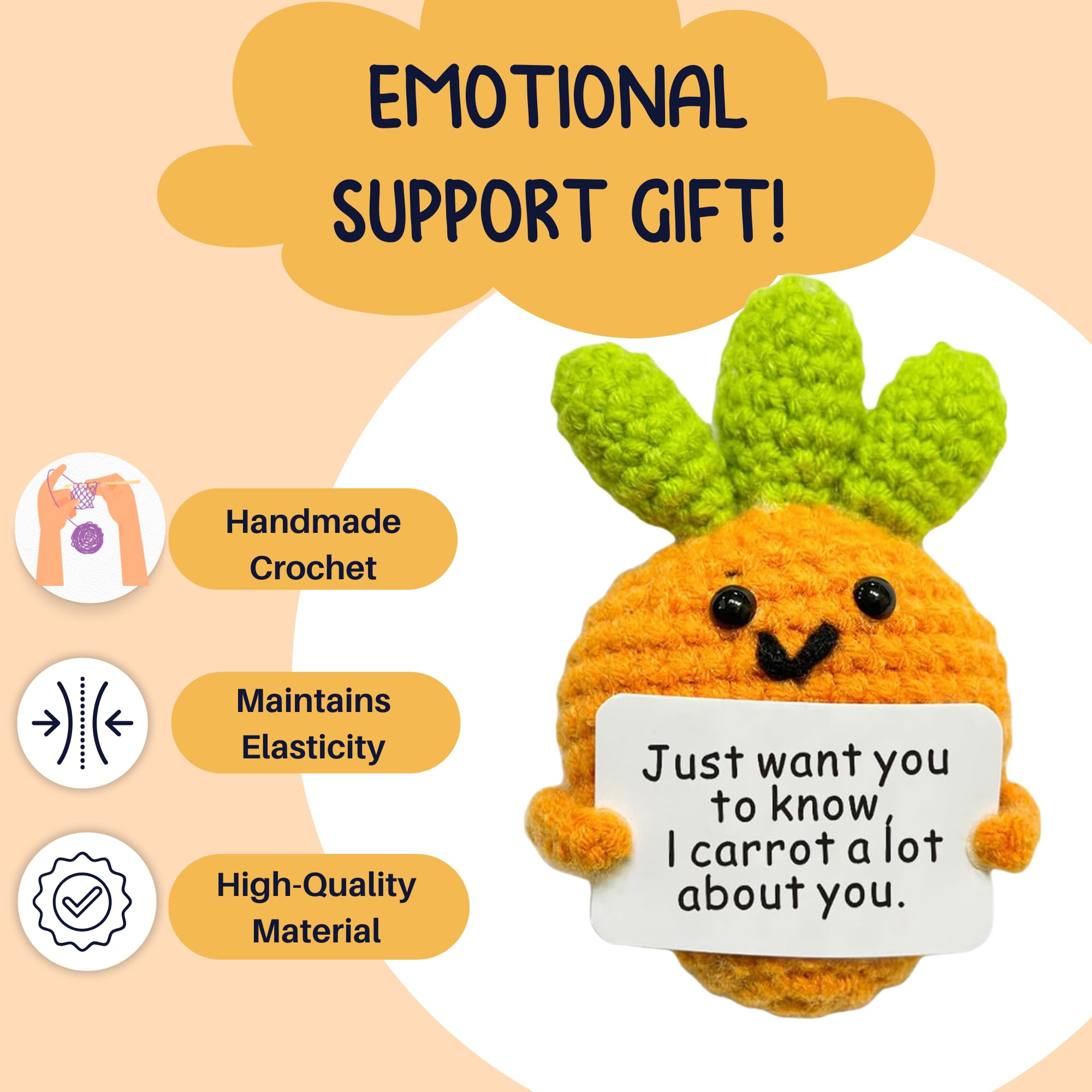 Kawai Homes Cute Emotional Support Crochet Toys Handmade Gifts with Message for Women Men Friends Coworkers, Birthday Christmas Valentine's Gift (Small Family Pack 2) 1