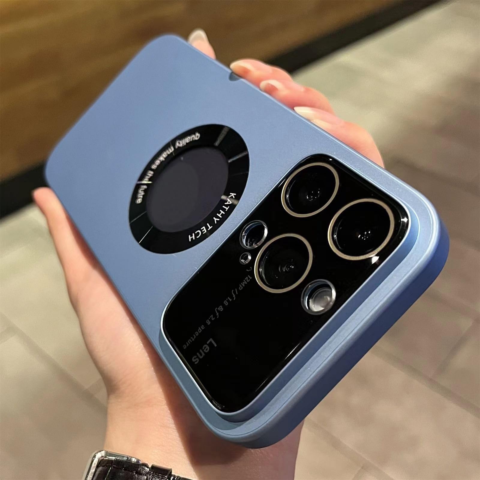 CAEZ Back Cover Case for with Anti-Scratch, Anti-Fingerprint, 360° Protection, Pocket Friendly, Perfectly Aligned Magnet, and Sliding Cover for Camera Protection (Blue)