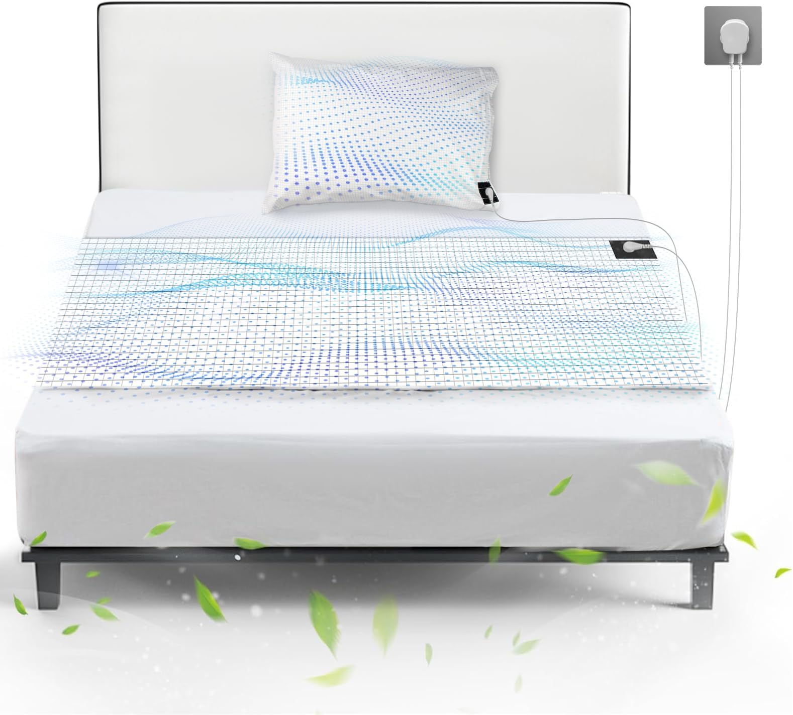 Grounding Mat Earthing UK, Grounding Bed Sheet with 10% Silver Fiber & 90% Organic Cotton, Natural Wellness and Healthy Earth Energy Mat (Bed Sheet +Pillowcase)