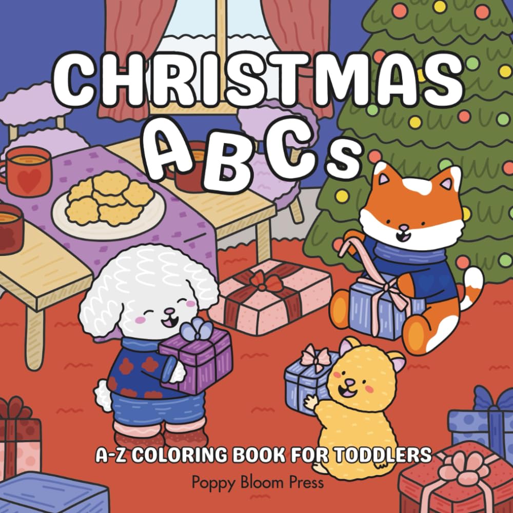 Christmas ABCs: A-Z Coloring Book for Toddlers Ages 2-6