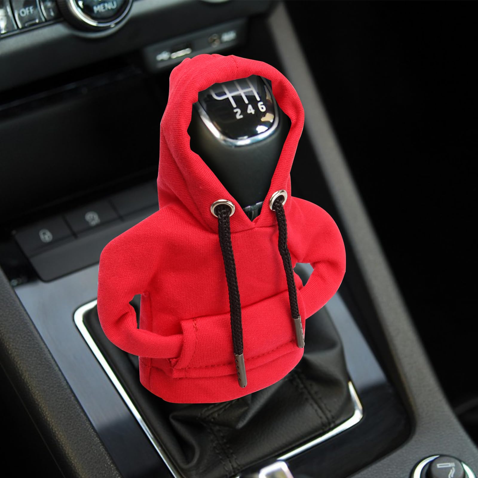 Anrbb Housse Pommeau Vitesse Sweat à Capuche – Accessoire Voiture Drôle Et Doux – Protection Universelle Manuelle/Auto