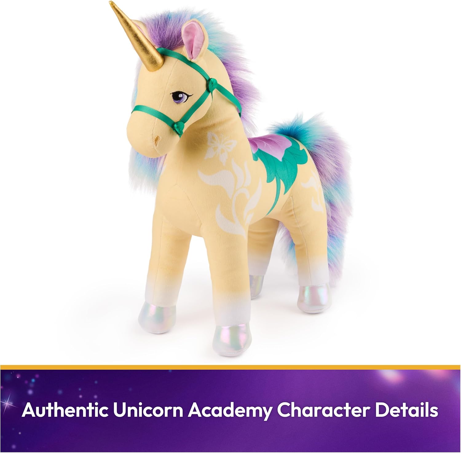 Unicorn Academy Official Leaf Plush Toy, Unicorn Stuffed Animal, Toys for Girls Ages 1 & Up, Yellow, 15”